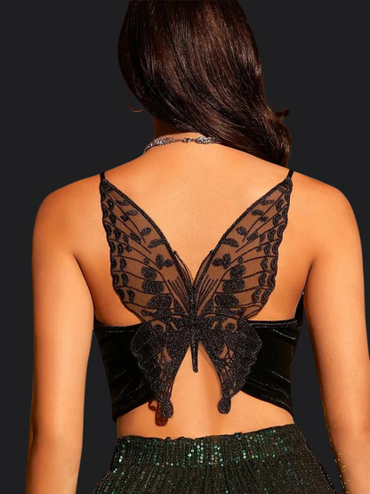 Butterfly Lace Back Top