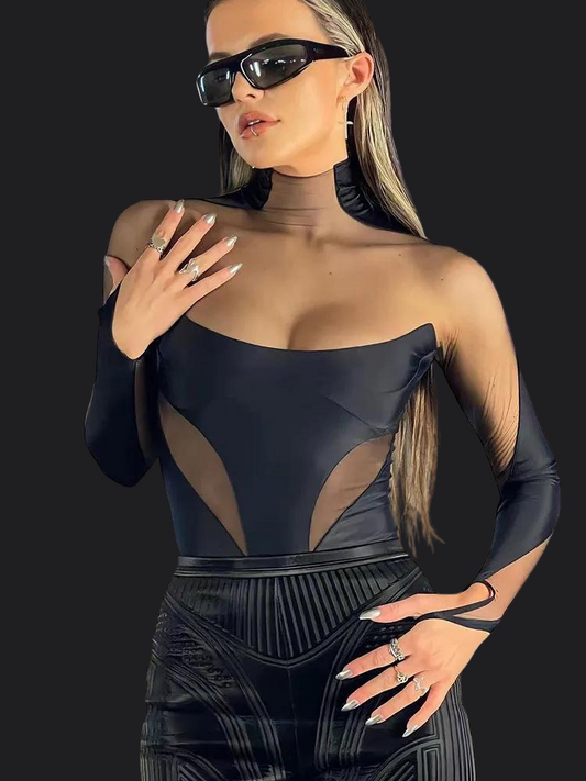 Futuristic Asymmetry Bodysuit