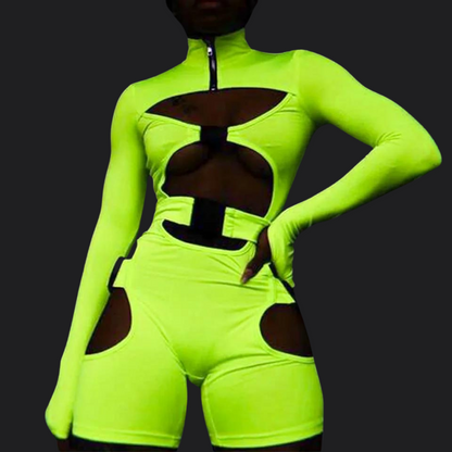 Neon Glow Cut Out Bodysuit