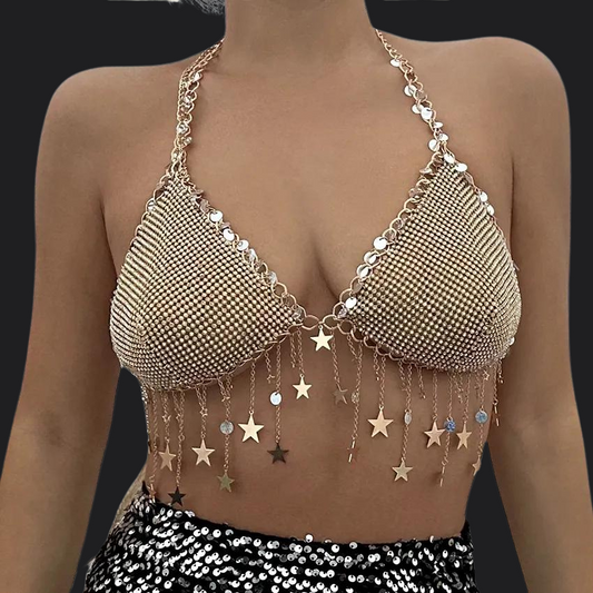 Shimmering Sequin Fringe Bralette